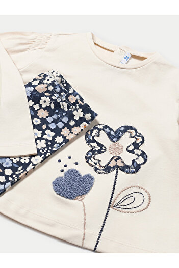 MAYORAL Girl Set blouse and leggings 2711 Beige