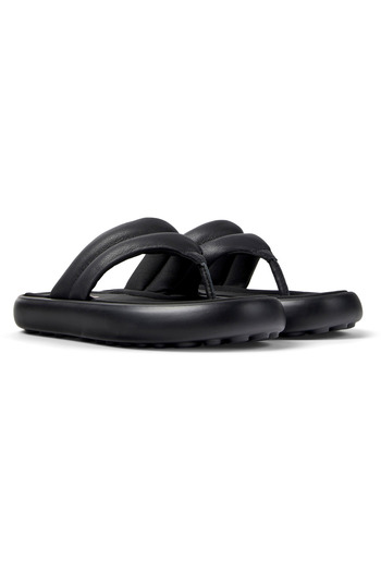 CAMPER Men's Black Flip Flop with Cushioned EVA Sole and Genuine Leather Comfort Pelotas Flota