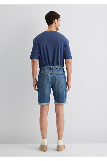 Lufian Blue Brian 90S Indigo Blue Jean Shorts 041887