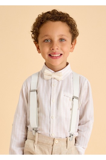 MAYORAL Boy's Bow Tie and Trouser Strap Ecru 10933