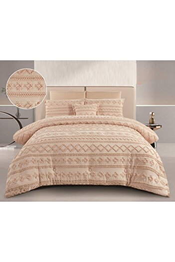 Red Rose Bohemian Microfiber Summer Bedspread for Two People, 7 Pieces