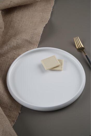 ACAR Bianco Perla 4 Pieces Porcelain Round Serving Plate - 26 cm Sct-21-0219