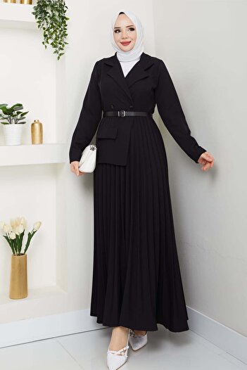 benguen Pleated Dress Black 4747