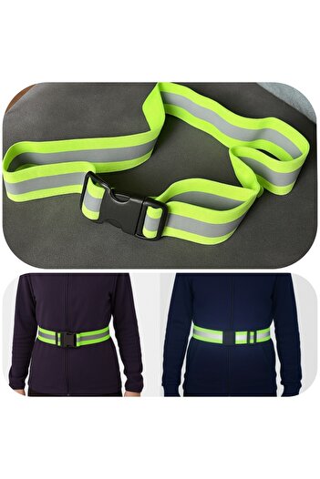 Vi Caro Green Reflective Waist Belt Adjustable Plug and Use (Compliant with New Law)