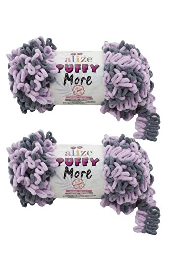 Alize 2 spools of Puffy More wool yarn made in Türkiye, color number 6285