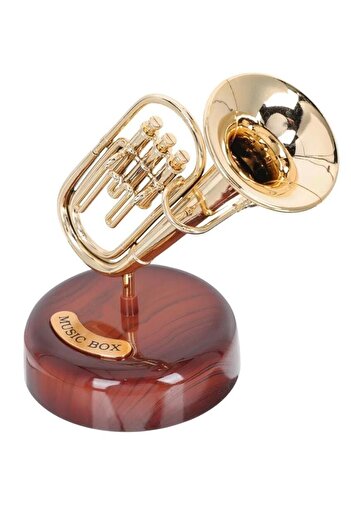 Generic Saxophone Music Box Figurine – Rotating Classical Melody Ornament for Home & Desk Decor Gift