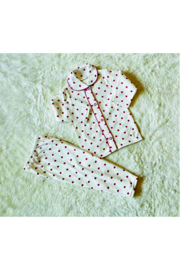 Baby Wings Heart Printed Pajama Set and Blanket Set