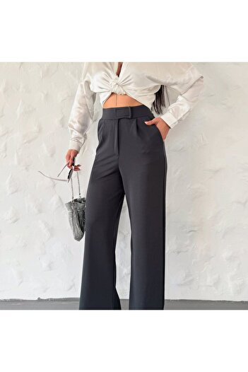 Umay Trend Women's Velcro Waist Comfortable Palazzo Pants