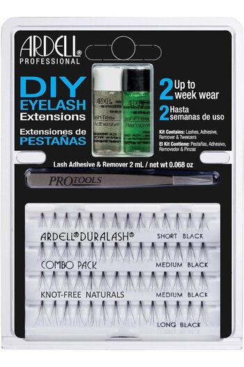 Ardell Diy Eyelash Extensions With Lash Adhesive And Remover 2ml Combo Pack - Black, Short, Medium And Long