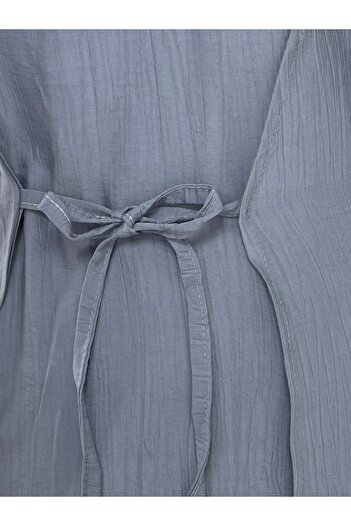 Mihra Sanedra Side Tied Strawberry Fabric Jacket-Mf207 Gray