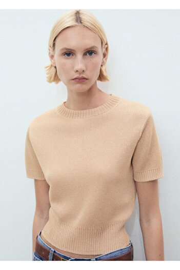 MANGO Woman Pulover crop cu mâneci scurte