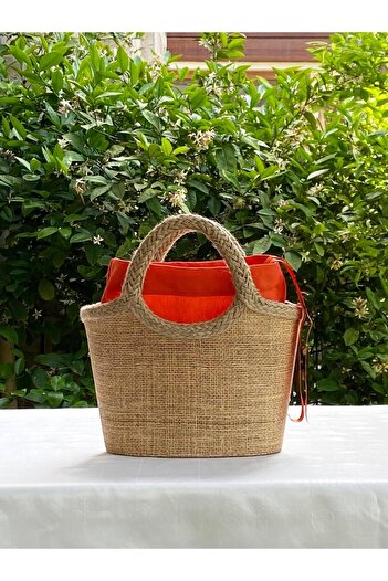 çanta tasarımcısı Pouch Handbag Spotted Jute