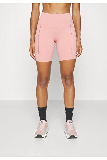 Nike Dri-Fit Universa Medium-Support High-Waisted 8" Biker Training Pembe Kadın Şort