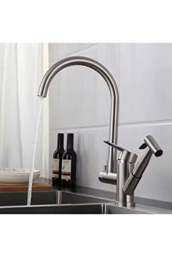 INNOVIX 2-in-1 Kitchen Faucet INNOVIX, Pull-Out Spray, 2 Flow Functions, Matte Silver