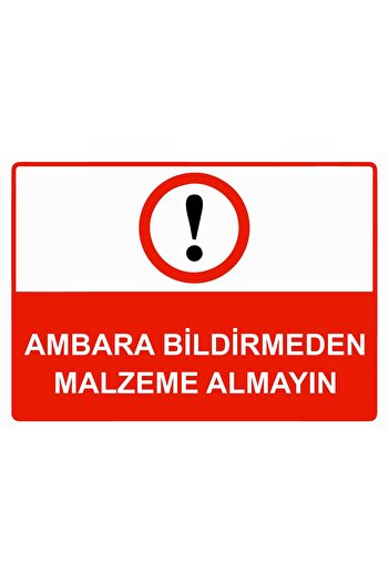 BBO REKLAM أمانبار لا تأخذ أي مواد دون إشعار، لافتة تحذير PVC مقاس 25 × 35 سم