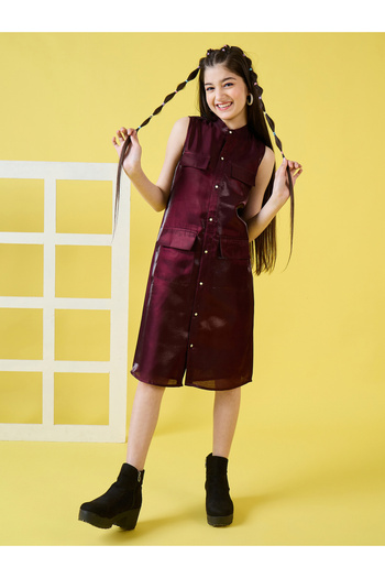 Stylo Bug By Styli Solid Sleeveless Shirt Dress with Pockets