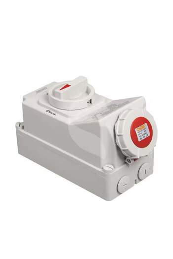 INNOVIX Priză industrială cu încuietoare, IP67 impermeabilă, 32A, 3P+N+T, echipament de mare putere, gri
