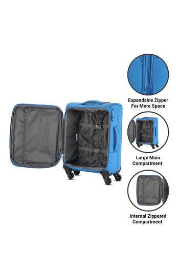 kamiliant BALI 78 CM Large Size Soft Luggage BLUE