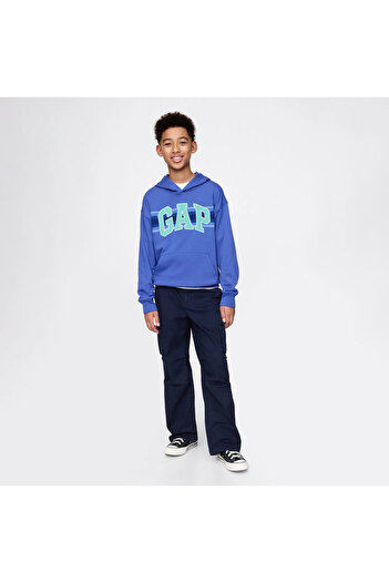 GAP Boy's Gap Logo Χαλαρό Φούτερ από Πετσέτα Μπλε