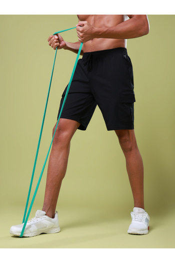 Technosport By Styli Solid Slim Fit Shorts with Drawstring