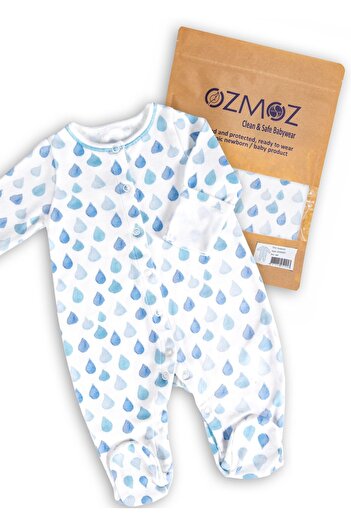 Ozmoz By Mukadder Özden Clean&Safe Organic Sterile Cleaned Baby Boy Booties Jumpsuit