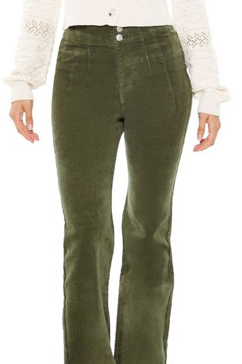 Forever 21 High-Rise Kadife Flare Pantolon