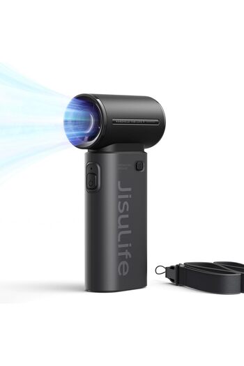 JISULIFE مروحة يدوية محمولة، قابلة لإعادة الشحن عبر USB صغير [مدة تبريد قصوى 18 ساعة]، بطارية صغيرة 5000 مللي أمبير/ساعة