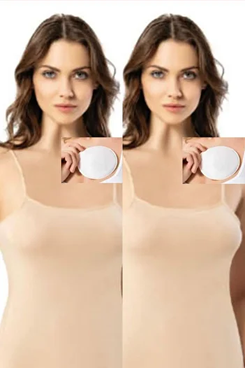 Moldina 2 Pack Women's Padded Undershirt Cotton (2 Pieces Beige)