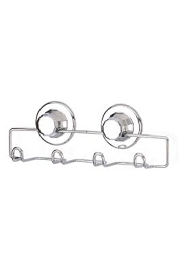 Homelux Metal Wall Hook with 4 Hooks, Silver