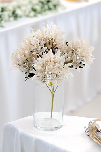 Yapay Çiçek Deposu Artificial Flower Luxury Desert Lily 30 cm Cream