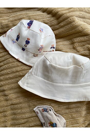 Organic Bucket Şapka Bear Desen