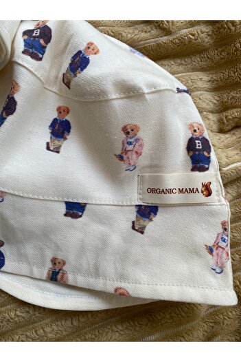 Organic Bucket Şapka Bear Desen