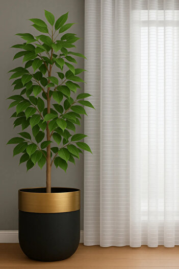 Miabella Home Sheer White Curtain, Tulle 140x250 Cm, Single Wing, Washable, Stylish and Light Transmitting Fabric