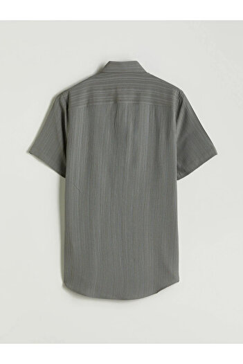 LC Waikiki Lcwaikiki Classic Khaki Regular Fit Short Sleeve Patterned Dobby Men's Shirt