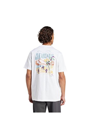 adidas Ανδρικό λευκό μπλουζάκι GRAPHIC TEE KC4956