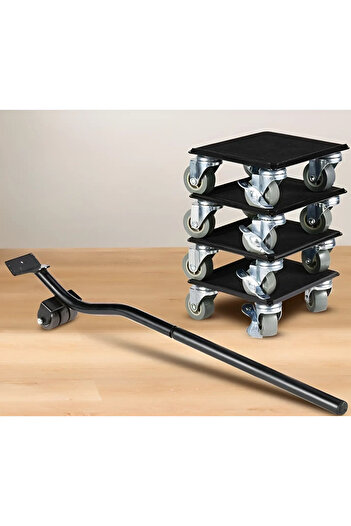 Herum Furniture moving wheel set, lift up to 1500 kg, Black/Grey, 5 pieces