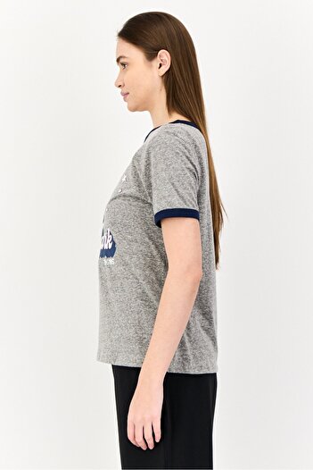 SKECHERS Bobs From Skechers Women Sportswear Fit Graphic Print Outdoor T-Shirt, Grey