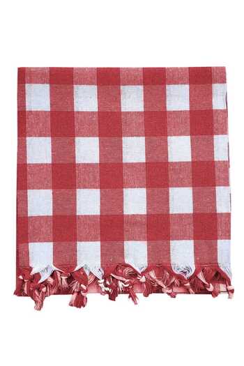 merland benvecocuk 150x150 Cm Checkered Tablecloth Picnic Tablecloth Fringed
