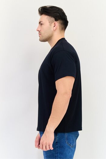 Esprit Men Crew Neck Short Sleeve Brand Logo T-Shirt, Black