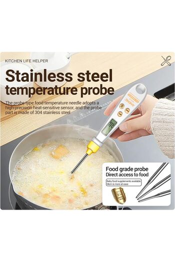 fulina 2 in 1 Electronic Digital Scale Measuring Spoon,With Thermometer,Hanging Loop for Kitchen Cooking