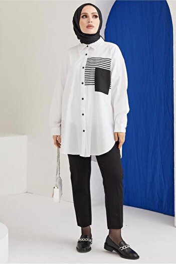 TRENDTESETTÜR ΓΥΝΑΙΚΕΙΟ ΛΕΥΚΟ ΠΟΥΚΑΜΙΣΟ TUNIC T 90416