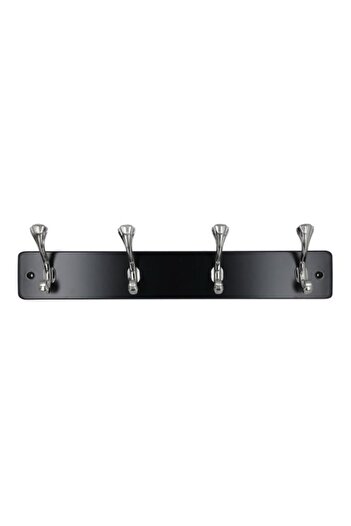 Generic HONEY BEE 4-Hooks Coat Rack Finley Black 173.4H/NICKEL-BLK