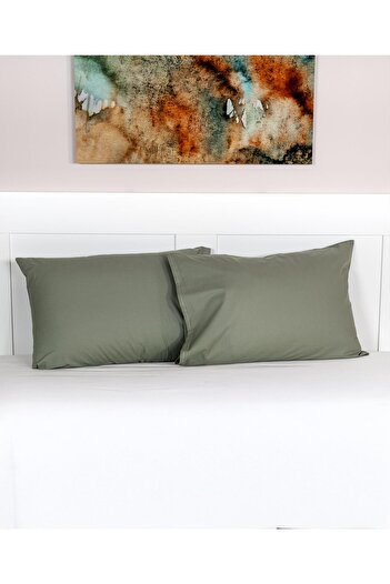 Menderes Home Cotton Collection 2-Piece Pillow Case Khaki