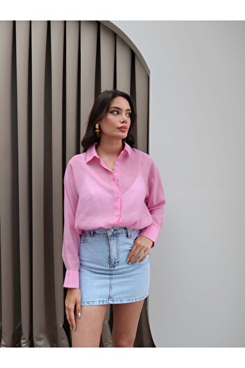 ESRAHELVACI Pink Transparent Shirt