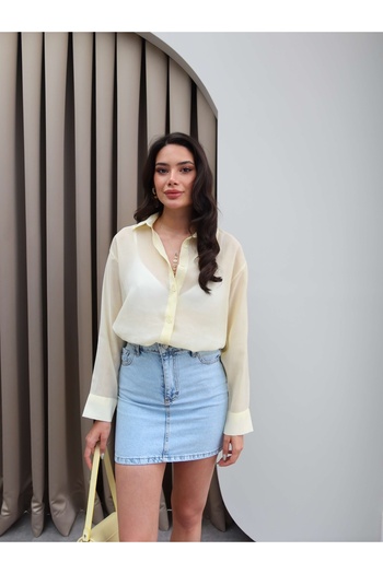 ESRAHELVACI Yellow Transparent Shirt