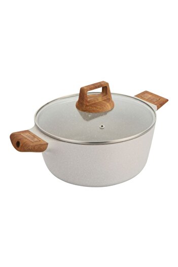Bergner Casserole with non-stick surface and lid 28 cm Natural