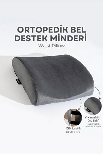 VİSCOTEX Visco Orthopedic Lumbar Support Pillow, Office, Car, Chair, Seat, Back Pillow Cushion, 38X33X12 cm