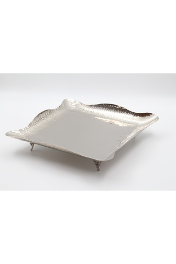 ANTEPSEPETİ Copper Silver Coated Tray 29 cm