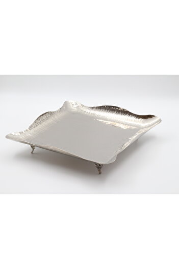 ANTEPSEPETİ Copper Silver Coated Tray 32 cm