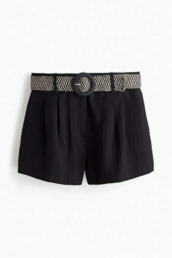 H&M Kemerli Gabardin Şort